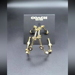 Coach Signature Stone Hoop Earrings